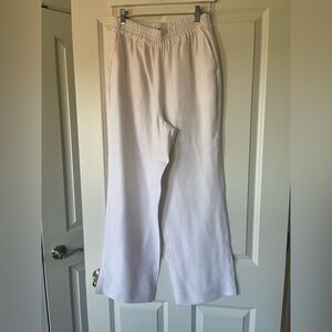 J.Crew Linen White Wide-Leg Pants